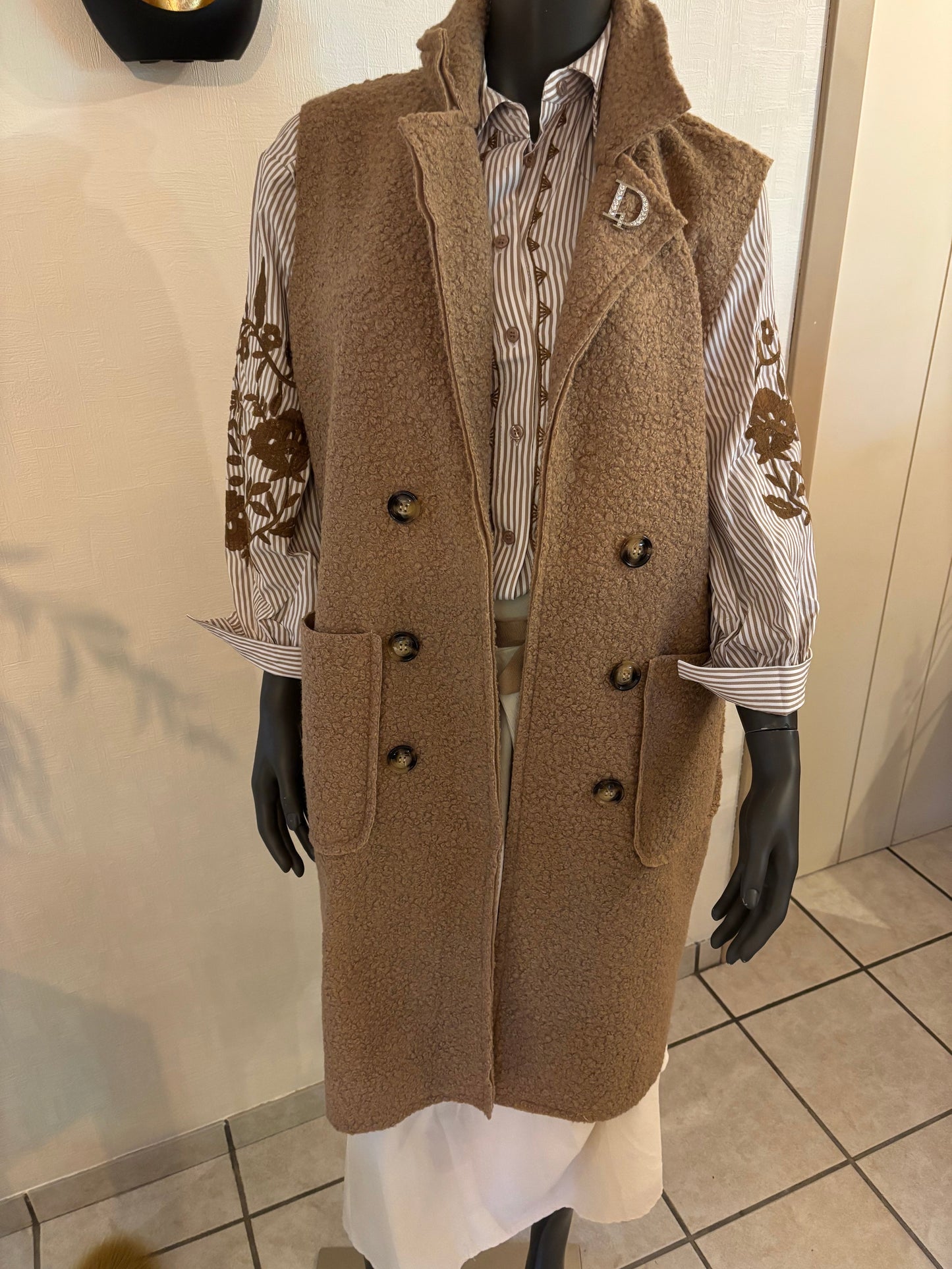 beige vest zonder mouwen TU