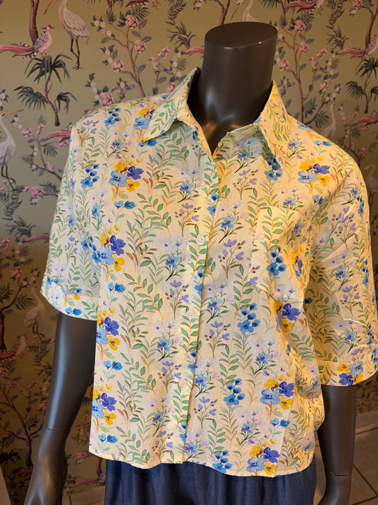 Blouse gebloemd korte mouw