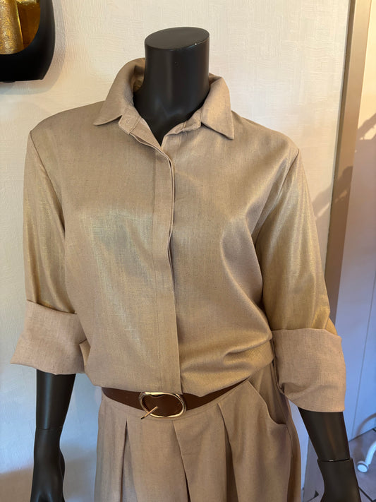 Blouse lange mouw goudkleurig TU