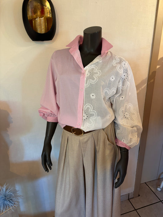 roze gestreepte blouse TU