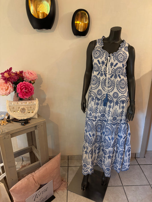lange jurk broderie anglaise (tot maat 42)