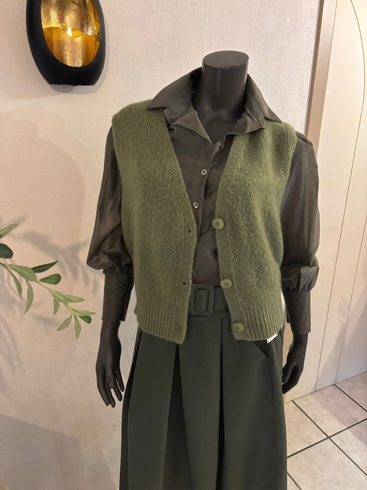 Groene gebreide gilet - TU