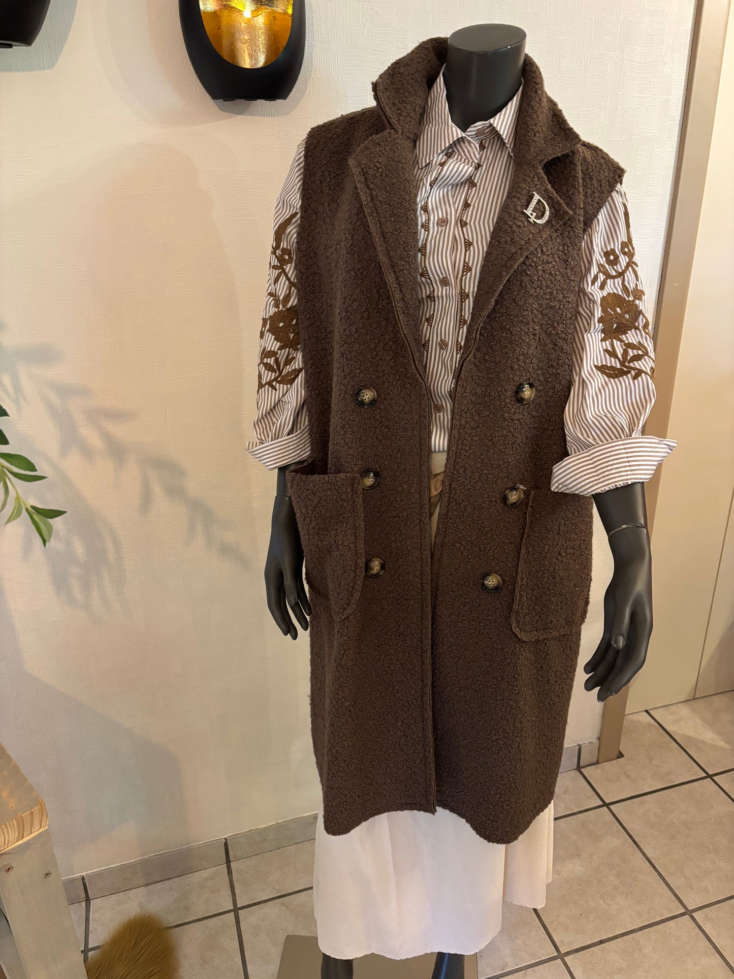 bruine vest zonder mouwen TU