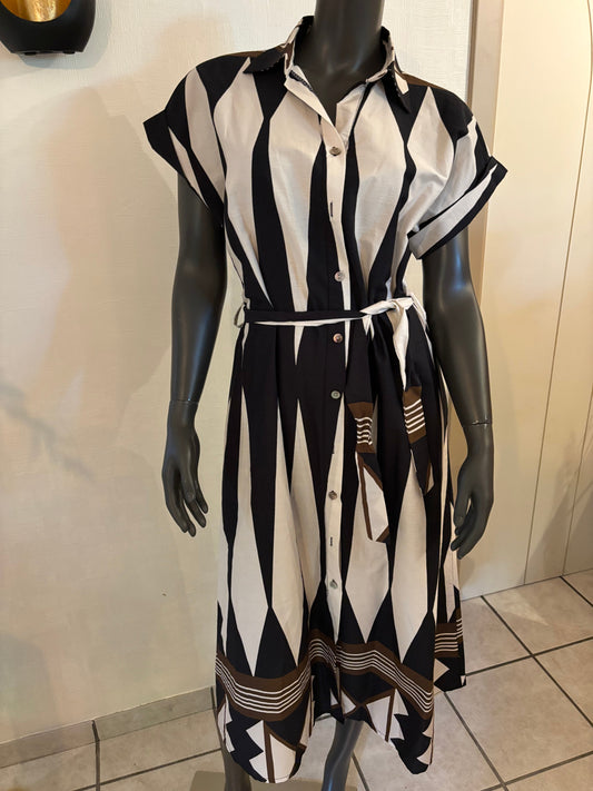 etnische jurk zwart en bruin TU