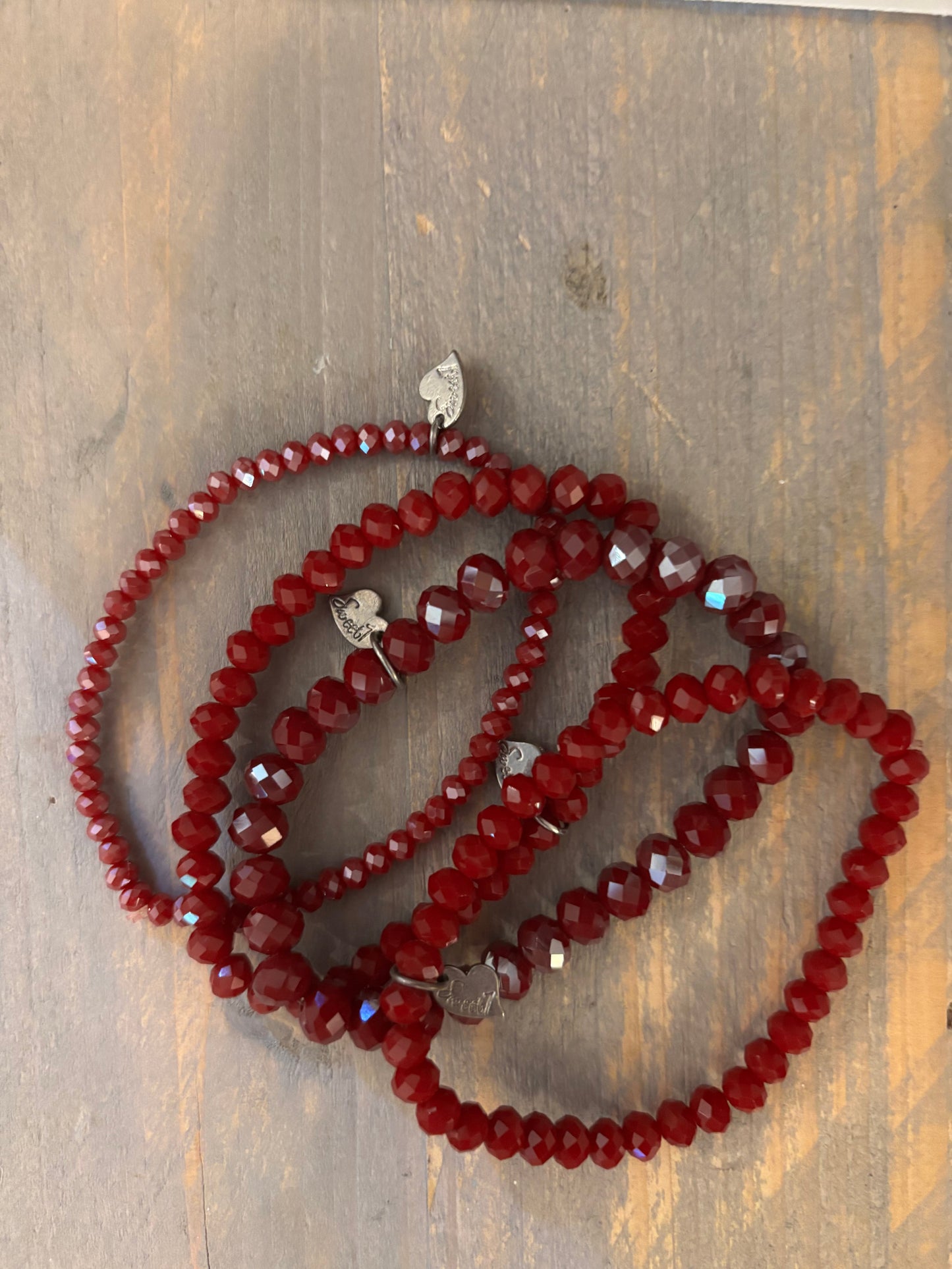 set burgundy armbanden