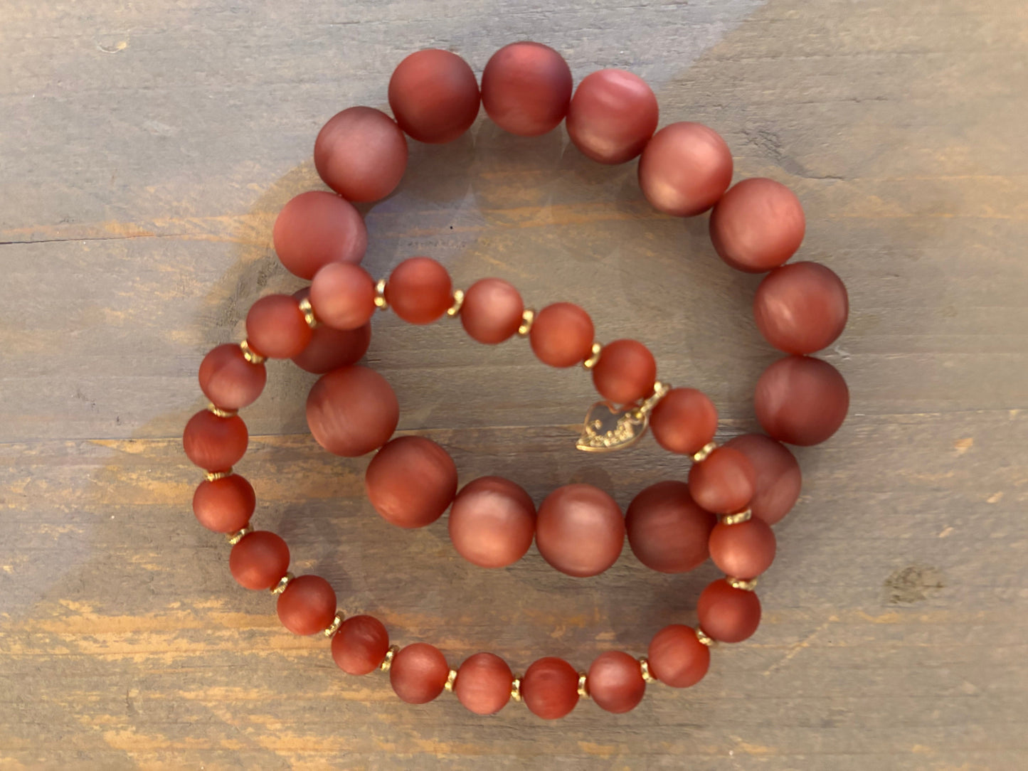 set van 2 armbandenburgundy