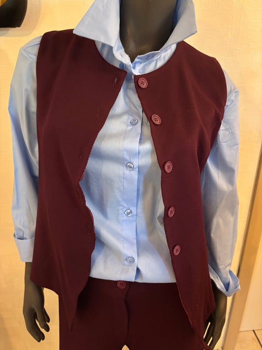 burgundy vestje zonder mouwen M/L