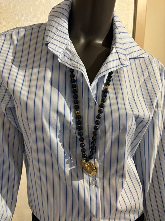 donkerblauwe ketting hart